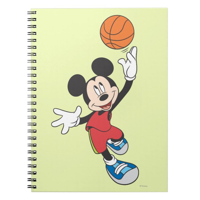 Sporty Mickey | Throwing Basketball Notebook | Zazzle.com