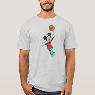 Sporty Mickey   Throwing Basketball T-Shirt