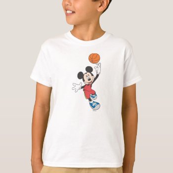 Sporty Mickey | Throwing Basketball T-shirt by MickeyAndFriends at Zazzle
