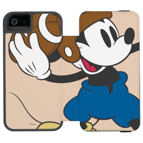 Sporty Mickey  Throwing Football Wallet Case For iPhone SE55s