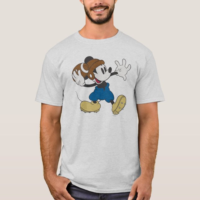 Sporty Mickey | Throwing Football T-Shirt (Front)