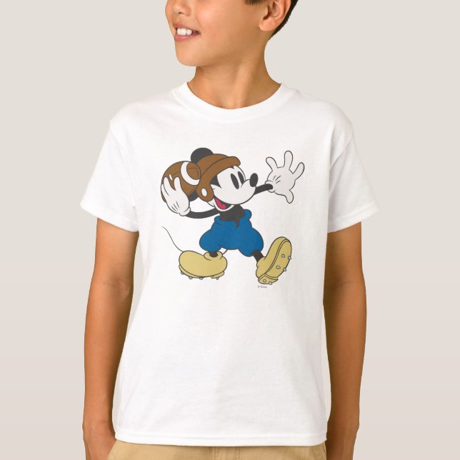 Sporty Mickey | Throwing Football T-Shirt (Front)