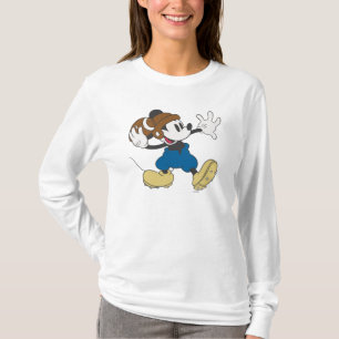 Sporty Mickey   Throwing Football T-Shirt
