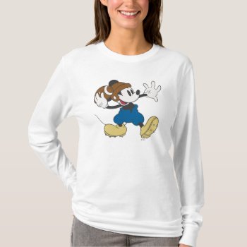 Sporty Mickey | Throwing Football T-shirt by MickeyAndFriends at Zazzle
