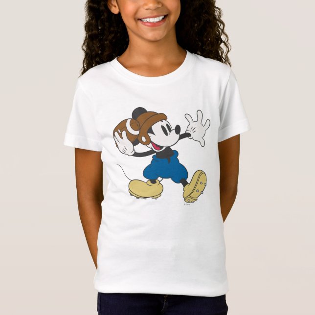 Sporty Mickey | Throwing Football T-Shirt (Front)