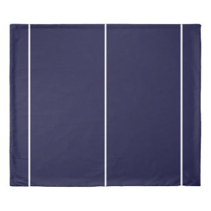 Sporty Modern Navy Blue White Vertical Stripes Duvet Cover