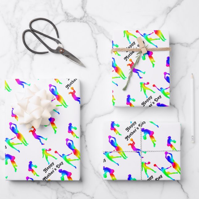 Sporty Mom Happy Mother's Day  Wrapping Paper Sheets (Front)