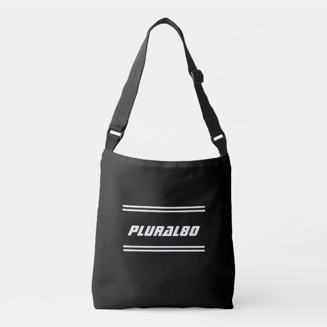 Sporty monogrammed black white  crossbody bag (Front)