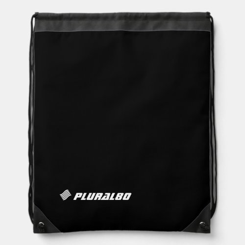 Sporty monogrammed black white  drawstring bag