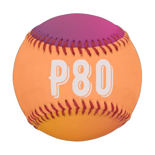 Sporty monogrammed P80 orange and gradient colors Baseball