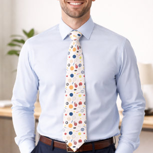Sporty Multi Color Whimsical Athletic Equipment  Neck Tie