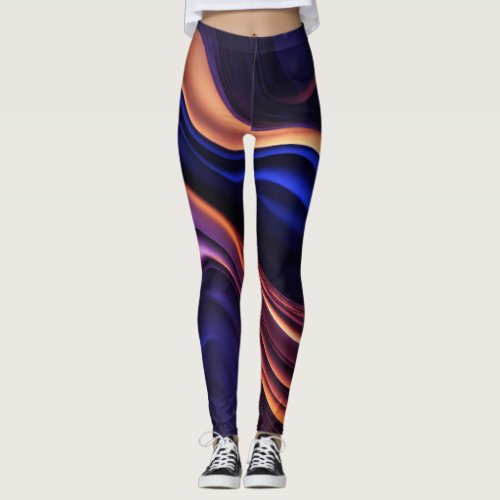 Sporty Multicolor Pattern Design  Leggings