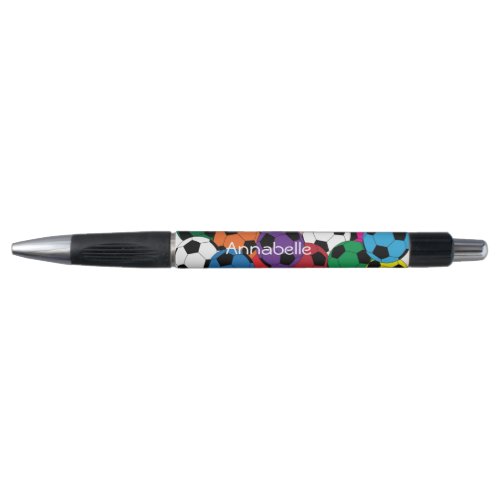 Sporty Multicolor Soccer Balls  Personalize Pen