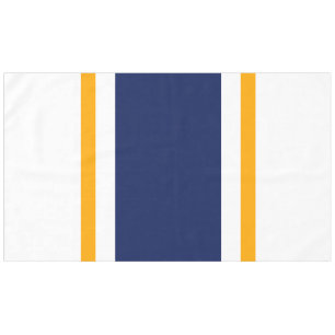 Sporty Navy Orange White Summer Racing Stripeses Tablecloth
