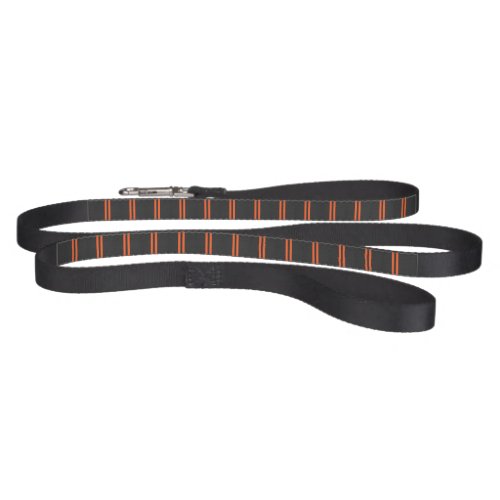 Sporty Orange Stripes on Carbon Fiber Like Print Pet Leash