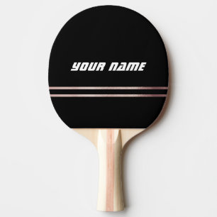 Sporty personalized monogrammed black white ping pong paddle