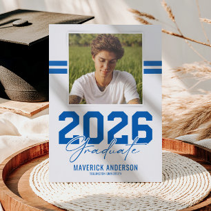 Sporty Photo Graduation Letterpress Announcement