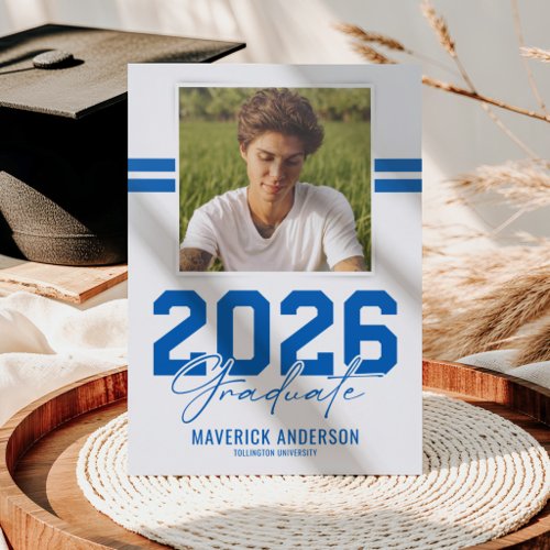 Sporty Photo Graduation Letterpress Announcement