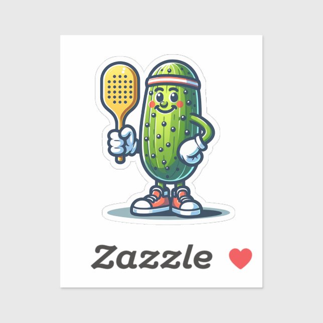 SPORTY PICKLE - Pickleball Mascot Court Player Fun Sticker (Sheet)