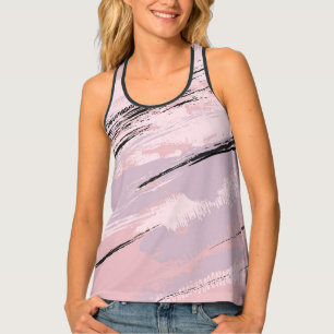 Sporty Pink and Purple Racerback Tank Top