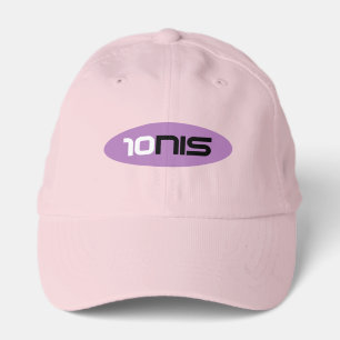 Sporty pink tennis player cap with purple logo