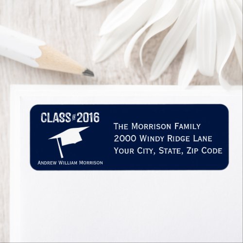 Sporty Prep Graduation Cap Class of 2016 Label