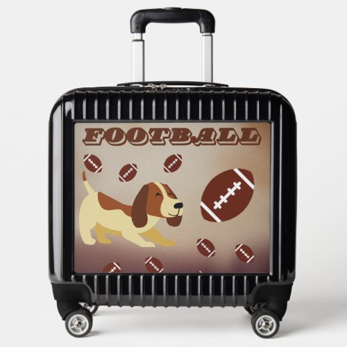 Sporty Puppy Dog and Football Travel Luggage