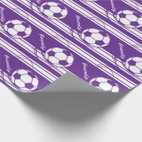 Sporty Purple Soccer Ball Wrapping Paper