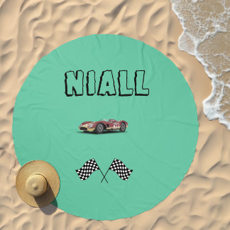 Sporty Race Car Beach Towel