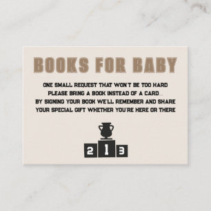 Sporty Race Car Books For The Baby Shower Enclosure Card