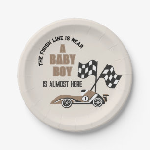 Sporty Race Car Boy Baby Shower Paper Plates