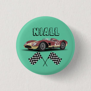 Sporty Race Car   Button