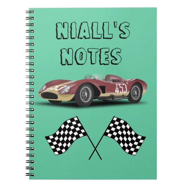 Sporty Race Car  Notebook (Front)
