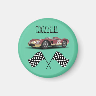 Sporty Race Car Personalized  Magnet