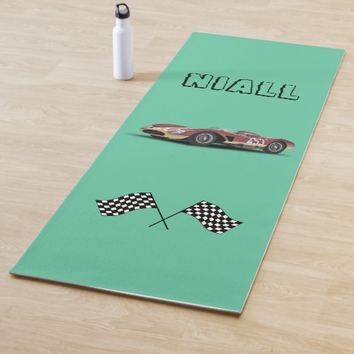 Sporty Race Car  Personalized Yoga Mat