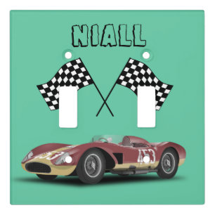 Sporty Race Car Personliazed Light Switch Cover