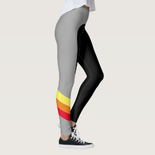 Sporty Red/Orange/Yellow Stripe Leggings