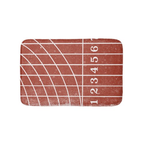 Sporty Red Running Track Bath Mat