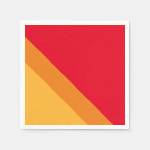 Sporty Retro 70s Bright Red Orange Yellow Stripes Napkins