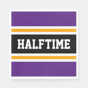 Sporty Royal Purple Orange Black HALFTIME Stripes Napkins