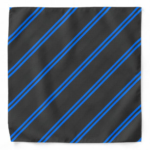 Sporty Sky Blue Carbon Fiber Style Racing Stripes Bandana