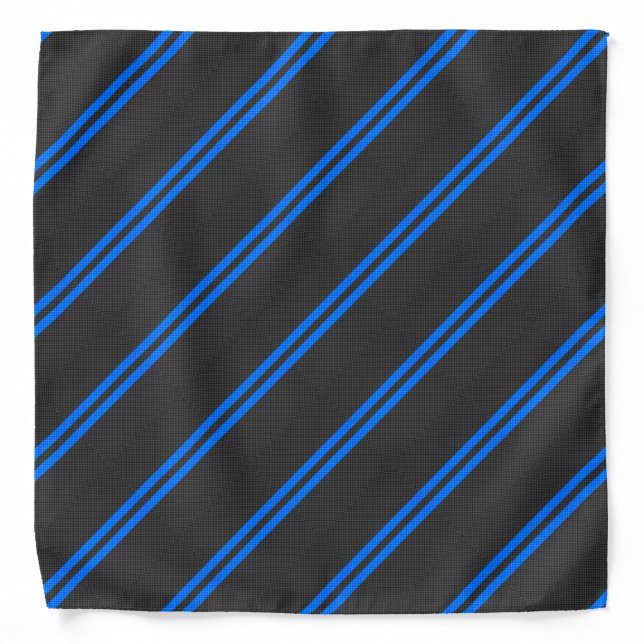 Sporty Sky Blue Carbon Fiber Style Racing Stripes Bandana (Front)