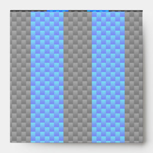 Sporty Sky Blue Carbon Fiber Style Racing Stripes Envelope