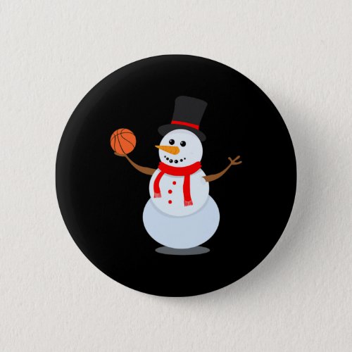 Sporty Snowman Basketball Lover Christmas Design  Button