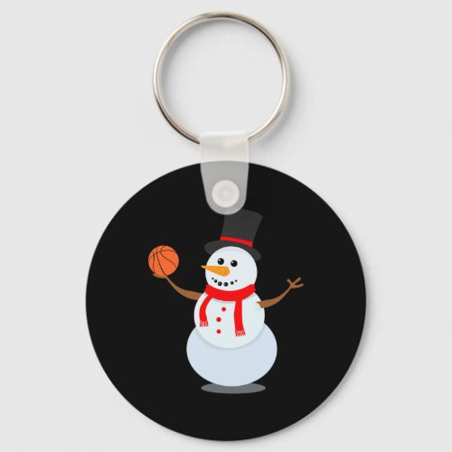 Sporty Snowman Basketball Lover Christmas Design  Keychain