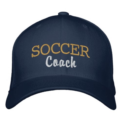 Sporty Soccer Coach Embroidered Baseball Cap