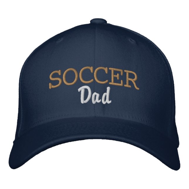Sporty Soccer Dad Embroidered Baseball Cap (Front)