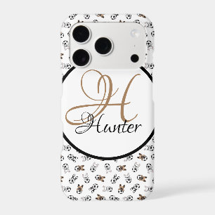 Sporty Soccer Puppies Monogrammed iPhone 17 Pro Case