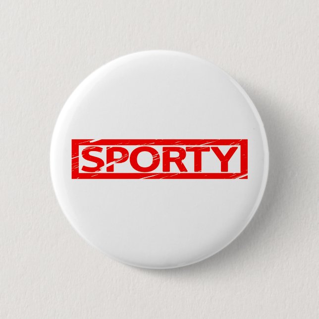 Sporty Stamp Pinback Button (Front)