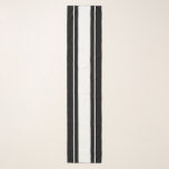 Sporty Stylish Wide White Racing Stripes On Black Scarf<br><div class="desc">This classy,  sporty design features a white center stripe with floating white pinstripes.  The outermost edge stripes are black.</div>